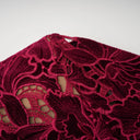 Lorraine Red Floral Embroidered Midi Dress - Aura Muse