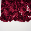 Lorraine Red Floral Embroidered Midi Dress - Aura Muse