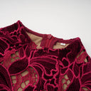 Lorraine Red Floral Embroidered Midi Dress - Aura Muse