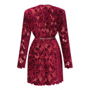 Lorraine Red Floral Embroidered Mini Dress - Aura Muse