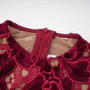 Lorraine Red Floral Embroidered Mini Dress - Aura Muse