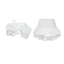 Louisa white floral pleated top & skirt matching set - Aura Muse