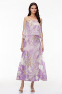 Louise Purple Floral Print Tiered Maxi Dress - Aura Muse