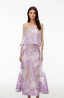 Louise Purple Floral Print Tiered Maxi Dress - Aura Muse