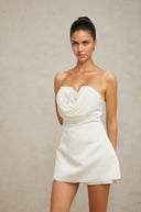 Luciana white floral - appliqué mini dress - Aura Muse