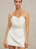 Luciana white floral - appliqué mini dress - Aura Muse
