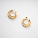Luminous Gold Crystal Embellished Earrings - Aura Muse