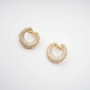 Luminous Gold Crystal Embellished Earrings - Aura Muse