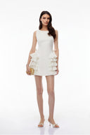 Lydie White Sleeveless Tiered Ruffled Mini Dress - Aura Muse