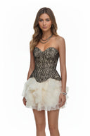 Lyra Cream White Lace Top & Tiered Skirt Set - Aura Muse