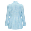 Lyudmila Blue Double - Breasted Blazer & Shorts Set - Aura Muse