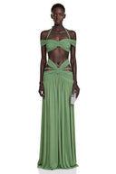 Maëlys Green Halterneck Bustier Top & Skirt Set - Aura Muse