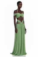 Maëlys Green Halterneck Bustier Top & Skirt Set - Aura Muse