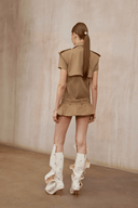 Magali Khaki Double Breasted Trench Coat - Aura Muse
