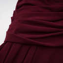 Manon Red Asymmetrical Ribbon Ruched Maxi Dress - Aura Muse