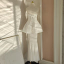 Marisa White Corset Dress & Mesh Skirt Set - Aura Muse