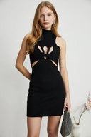 Marisol front - twist cut - out mini dress - Aura Muse