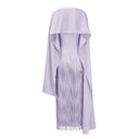 Marisol Lilac Fringe Maxi Dress with Cape Effect - Aura Muse