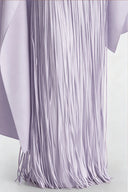 Marisol Lilac Fringe Maxi Dress with Cape Effect - Aura Muse