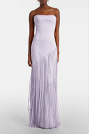 Marisol Lilac Fringe Maxi Dress with Cape Effect - Aura Muse