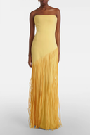 Marisol Yellow Fringed Maxi Dress with Shawl Detail - Aura Muse