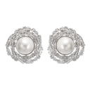 Marla crystal - embellished faux - pearl earrings - Aura Muse