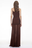 Martine Brown Draped Ruched Maxi Dress - Aura Muse