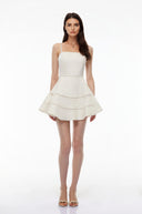 Mauricette White Off Shoulder Ruffled Mini Dress - Aura Muse