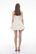Mauricette White Off Shoulder Ruffled Mini Dress - Aura Muse