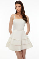 Mauricette White Off Shoulder Ruffled Mini Dress - Aura Muse