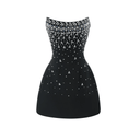 Mireille Black Embellished Strapless Mini Dress - Aura Muse