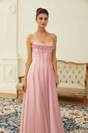 Mireille Ruffled Shirred Tulle Maxi Dress - Aura Muse