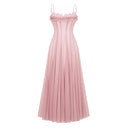 Mireille Ruffled Shirred Tulle Maxi Dress - Aura Muse