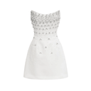 Mireille White Embellished Strapless Mini Dress - Aura Muse