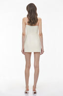 Nadine Cream White Color Block Mini Dress - Aura Muse