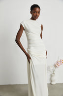 Nicole jersey - knit draped maxi dress - Aura Muse