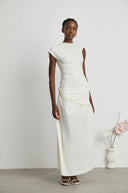 Nicole jersey - knit draped maxi dress - Aura Muse