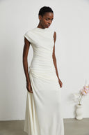 Nicole jersey - knit draped maxi dress - Aura Muse