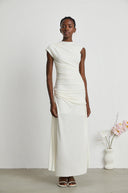 Nicole jersey - knit draped maxi dress - Aura Muse