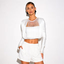 Ninette White Fringe Crop Top - Aura Muse