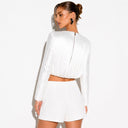 Ninette White Fringe Crop Top - Aura Muse
