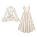 Norma Neutral Semi-Sheer Blouse & Dress Set - Aura Muse