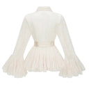 Norma Neutral Semi-Sheer Blouse & Dress Set - Aura Muse