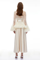 Norma Neutral Semi-Sheer Blouse & Dress Set - Aura Muse