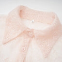 Norma Pink Semi-Sheer Blouse & Dress Set - Aura Muse