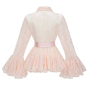 Norma Pink Semi-Sheer Blouse & Dress Set - Aura Muse