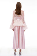 Norma Pink Semi-Sheer Blouse & Dress Set - Aura Muse