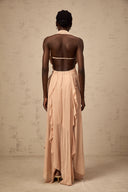 Octavia Pink Chiffon Ruffle Halterneck Maxi Dress - Aura Muse