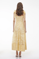 Odile Butter Yellow Sweetheart Floral Embroidered Maxi Dress - Aura Muse