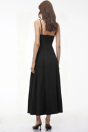 Oksana Black Floral Embroidered Maxi Dres - Aura Muse